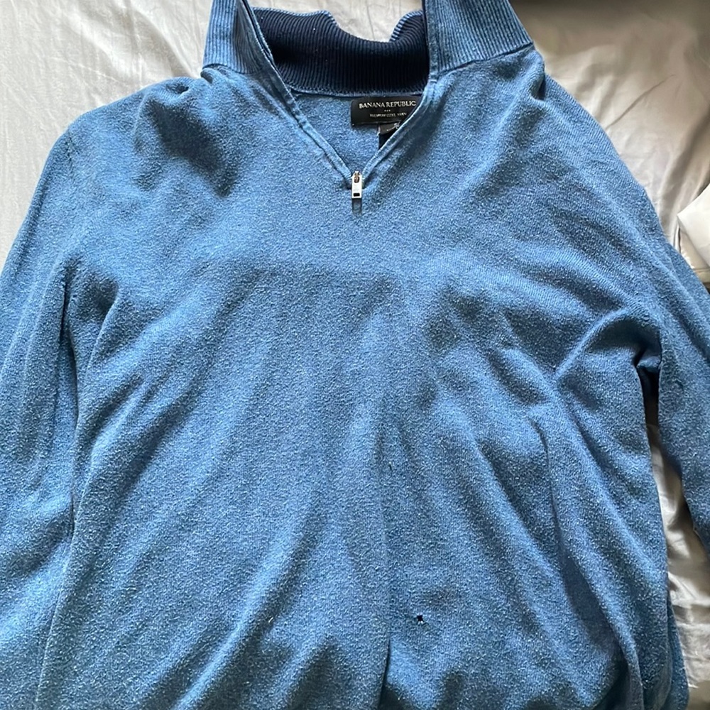 Banana Republic Light Blue Quarter-Zip